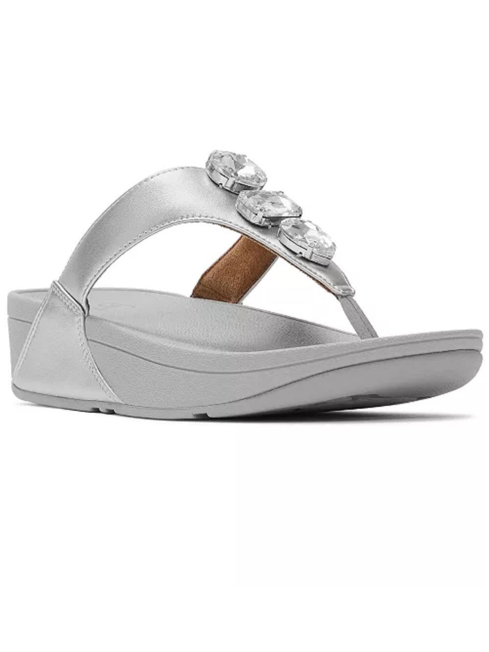 Fitflop Women's Lulu Ultra Jewel Metallic Toe Post Slip-On Sandals - 6